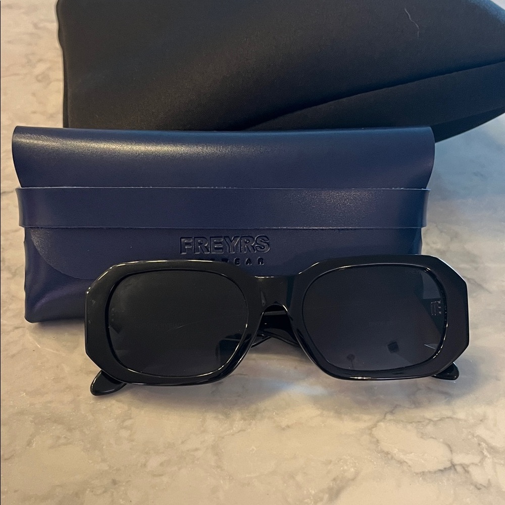 Freyrs Black Sunglasses with Case
